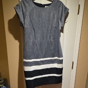 Sandra Darren Navy and White Mini Dress